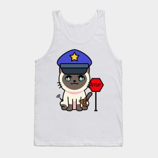 Cute siamese cat is a police Tank Top